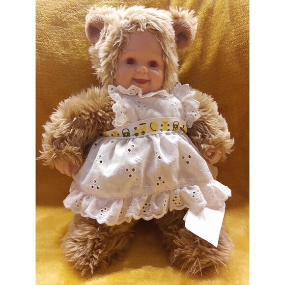Teddy Bear Anne Geddes™ Vintage Baby Doll Plastic Face Brown-W/Light Brown Eyes - Picture 2 of 5